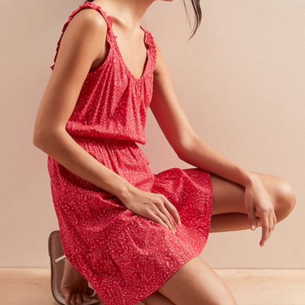 Ruffle Fit-and-Flare Dress